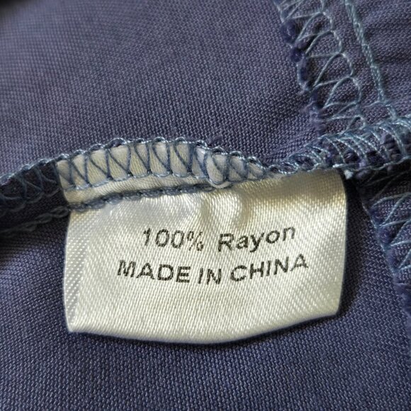 NWT Blue Long Sleeve Midi Ruffle Bottom Dress – Size Large - Picture 4 of 5